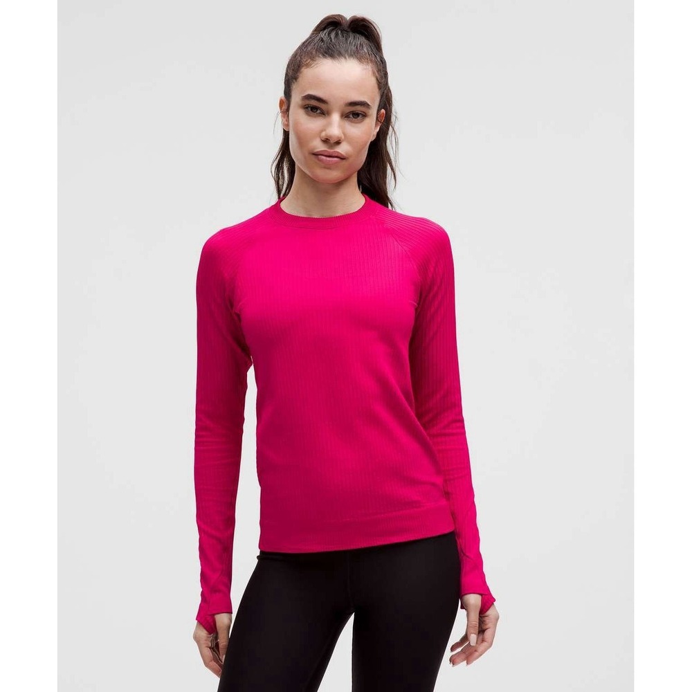 Lululemon Rest Less Pullover Colour Rib Passionate Size 10 Yoga Running Athletic